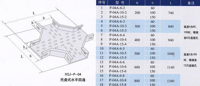 鍍鋅線槽水平四通規格型號